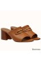 Hermes Camilla Mules 60MM In Brown Calfskin