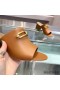 Hermes Camilla Mules 60MM In Brown Calfskin