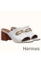 Hermes Camilla Mules 60MM In White Calfskin