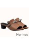 Hermes Candy 40mm Sandals In Brown Calfskin