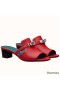 Hermes Candy 40mm Sandals In Red Calfskin