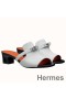 Hermes Candy 40mm Sandals In White Calfskin