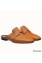 Hermes Catena Mules In Brown Calfskin