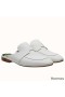 Hermes Catena Mules In White Calfskin