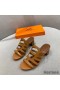 Hermes Celena Sandals 50mm In Brown Calfskin