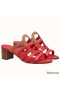 Hermes Celena Sandals 50mm In Red/Brown Calfskin
