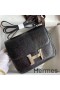 Hermes Constance 18 Handmade Bag In Black Lizard Leather