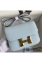 Hermes Constance 18 Handmade Bag In Blue Brume Epsom Calfskin