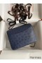 Hermes Constance 18 Handmade Bag In Blue Iris Ostrich Leather