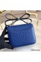 Hermes Constance 18 Handmade Bag In Blue Ostrich Leather