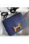 Hermes Constance 18 Handmade Bag In Blue Saphir Epsom Calfskin