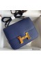 Hermes Constance 18 Handmade Bag In Blue Saphir Epsom Calfskin
