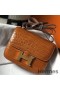 Hermes Constance 18 Handmade Bag In Brown Embossed Crocodile