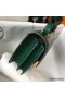 Hermes Constance 18 Handmade Bag In Green Embossed Crocodile