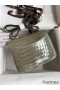 Hermes Constance 18 Handmade Bag In Grey Shiny Alligator Leather