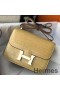 Hermes Constance 18 Handmade Bag In Jaune Poussin Embossed Crocodile