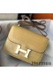 Hermes Constance 18 Handmade Bag In Jaune Poussin Embossed Crocodile