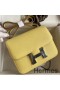 Hermes Constance 18 Handmade Bag In Jaune Poussin Epsom Calfskin