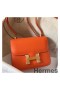 Hermes Constance 18 Handmade Bag In Orange Epsom Leather