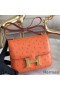 Hermes Constance 18 Handmade Bag In Orange Ostrich Leather
