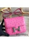 Hermes Constance 18 Handmade Bag In Pink Ostrich Leather