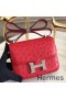 Hermes Constance 18 Handmade Bag In Red Ostrich Leather