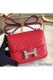 Hermes Constance 18 Handmade Bag In Red Ostrich Leather