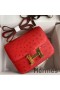 Hermes Constance 18 Handmade Bag In Red Ostrich Leather