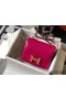 Hermes Constance 18 Handmade Bag In Rose Red Embossed Crocodile
