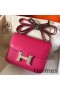 Hermes Constance 18 Handmade Bag In Rose Red Epsom Leather