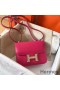 Hermes Constance 18 Handmade Bag In Rose Red Epsom Leather