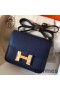 Hermes Constance 18 Handmade Bag In Sapphire Epsom Leather