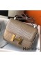 Hermes Constance 18 Handmade Bag In Taupe Embossed Crocodile