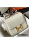 Hermes Constance 18 Handmade Bag In White Embossed Crocodile