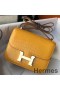 Hermes Constance 18 Handmade Bag In Yellow Embossed Crocodile