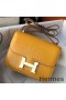 Hermes Constance 18 Handmade Bag In Yellow Embossed Crocodile
