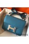 Hermes Constance 24 Handmade Bag In Blue Jean Epsom Leather