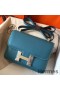 Hermes Constance 24 Handmade Bag In Blue Jean Epsom Leather