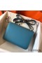 Hermes Constance 24 Handmade Bag In Blue Jean Epsom Leather