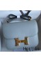 Hermes Constance 24 Handmade Bag In Blue Lin Epsom Calfskin