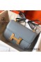 Hermes Constance 24 Handmade Bag In Blue Lin Epsom Leather