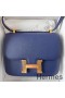 Hermes Constance 24 Handmade Bag In Blue Saphir Epsom Calfskin