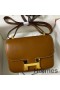 Hermes Constance 24 Handmade Bag In Gold Barenia Calfskin