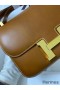 Hermes Constance 24 Handmade Bag In Gold Barenia Calfskin