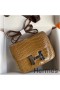 Hermes Constance 24 Handmade Bag In Light Brown Alligator Crocodile Skin
