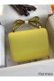 Hermes Constance 24 Handmade Bag In Lime Epsom Calfskin