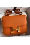 Hermes Constance 24 Handmade Bag In Orange Epsom Calfskin