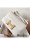 Hermes Constance 24 Handmade Bag In White Epsom Leather