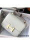 Hermes Constance 24cm Bag In White Embossed Crocodile