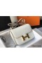 Hermes Constance 24cm Bag In White Embossed Crocodile